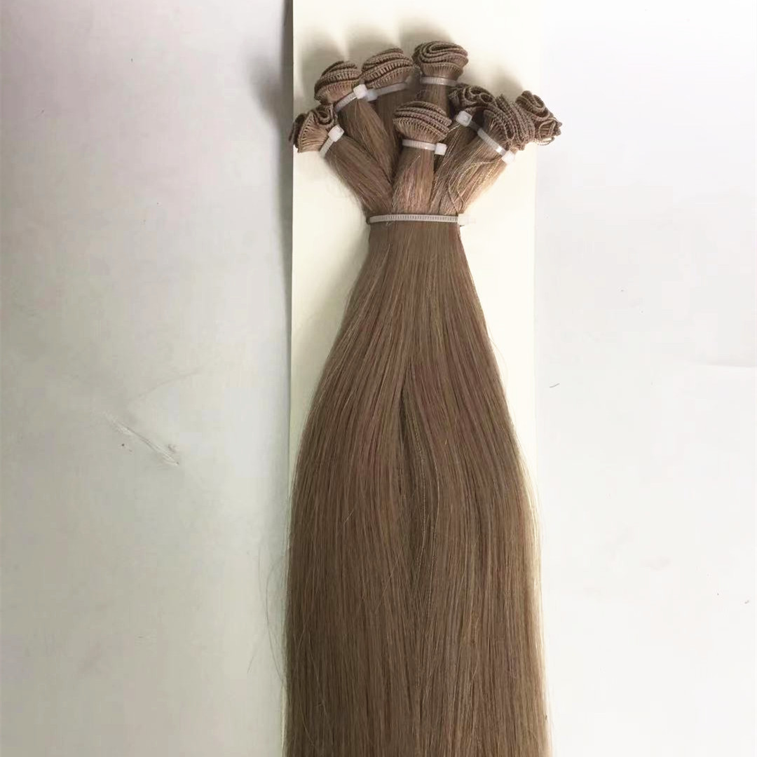 Wholesale remy human hair hand tied weft extensions QM238